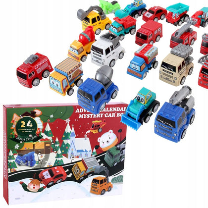 Advento kalendorius su motorizuotais automobiliais