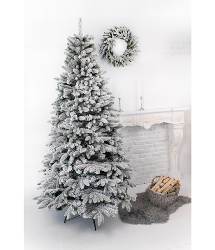 210cm PE+PVC Apsnigta Dirbtinė Kalėdų eglutė