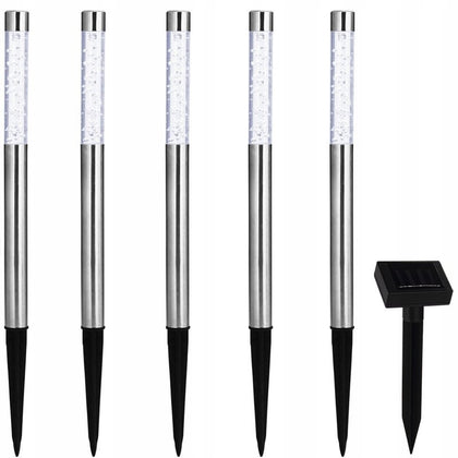 5vnt sodo LED šviestuvai su saulės baterija 40cm