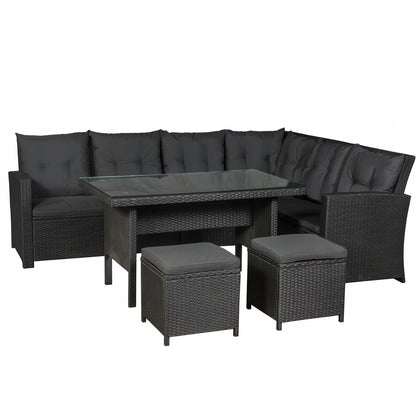 Sodo baldų komplektas juodas