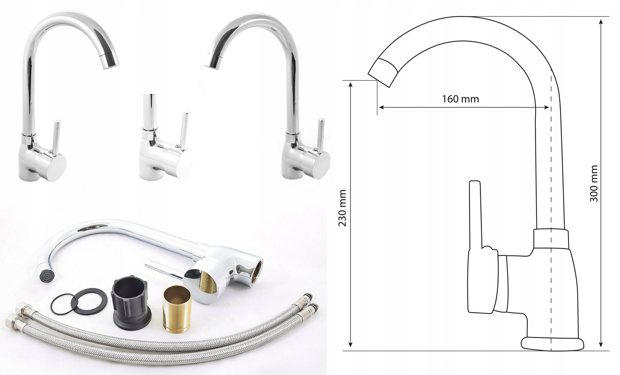 Virtuvinis maišytuvas Beta, chromas