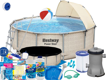 Bestway POWER STEEL - 21W1 baseinas 396x396x107 cm 11133 litrai