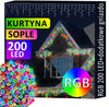 200 LED RGB kalėdinė girlianda - užuolaida