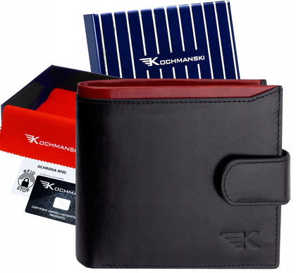 Vyriška odinė piniginė su apsauga nuo vagysčių