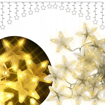 136 LED kalėdinė girlianda žvaigždės