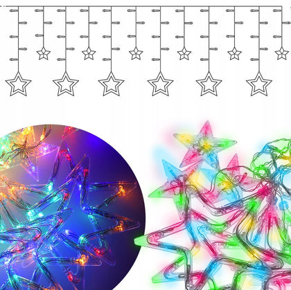 138 LED kalėdinė girlianda - žvaigždės
