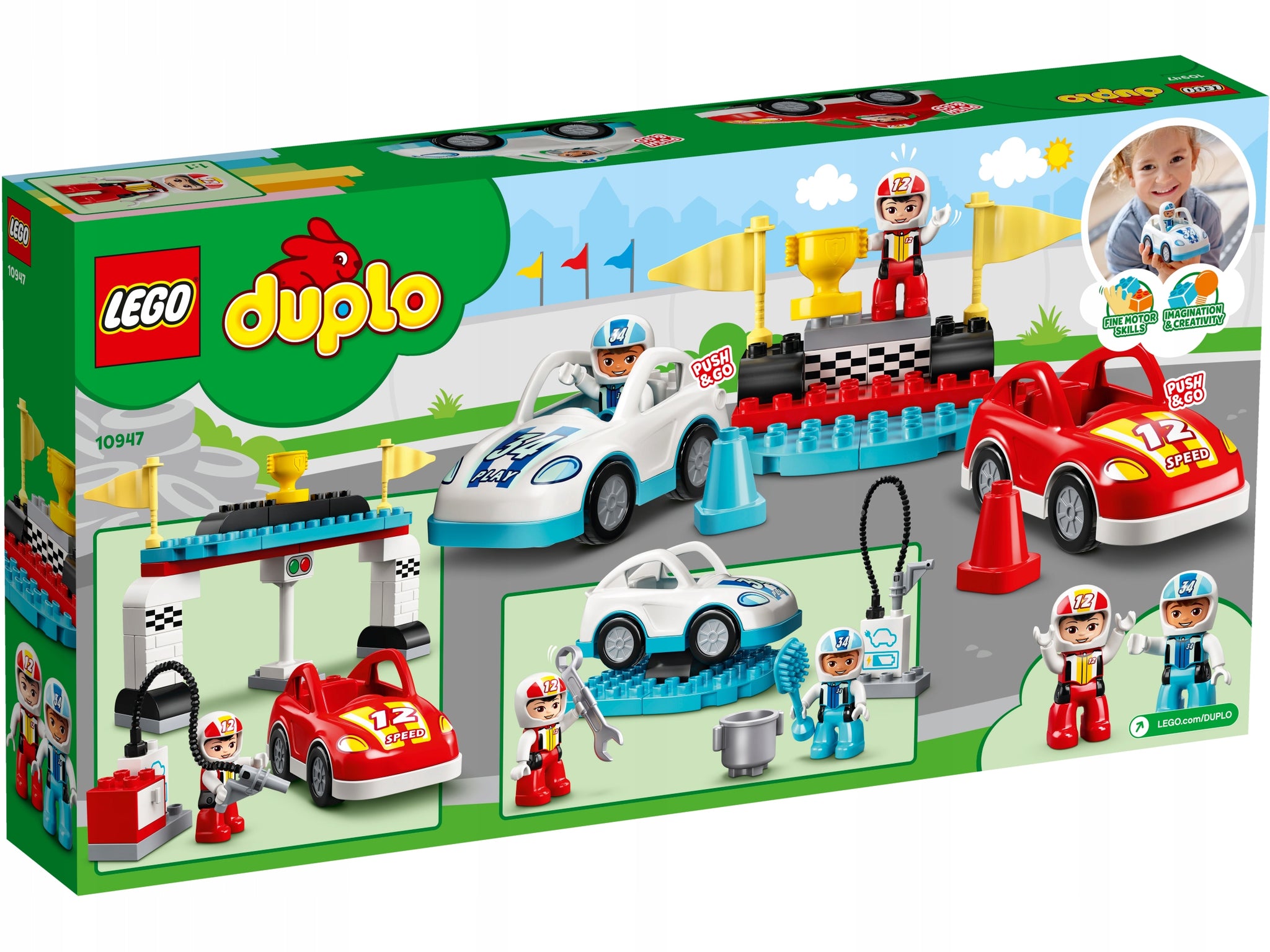 „Lego Duplo“ lenktyniniai automobiliai 10947 2+