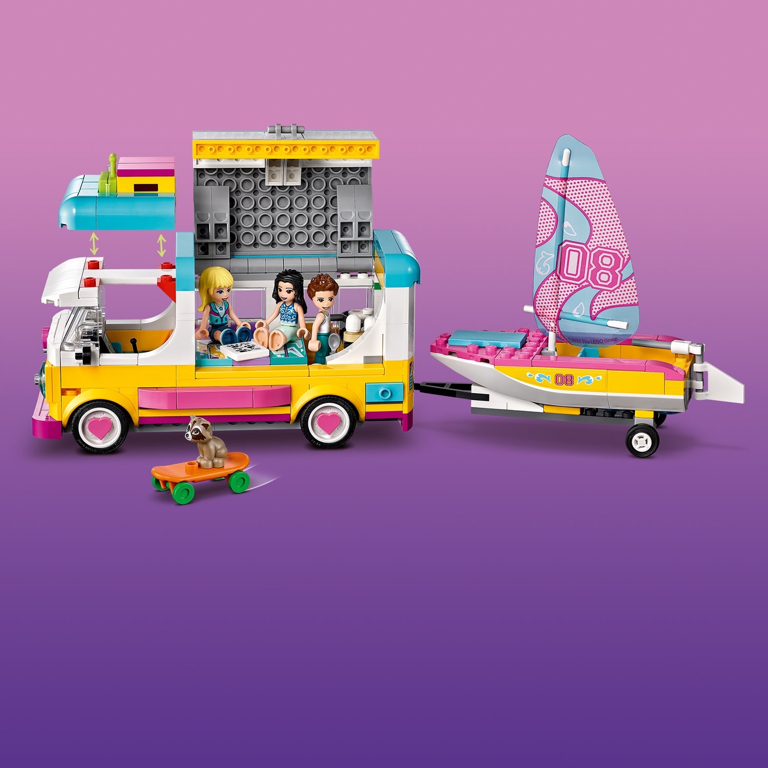 LEGO Friends 41681 stovyklavimo mikroautobusas ir burlaivis 7+