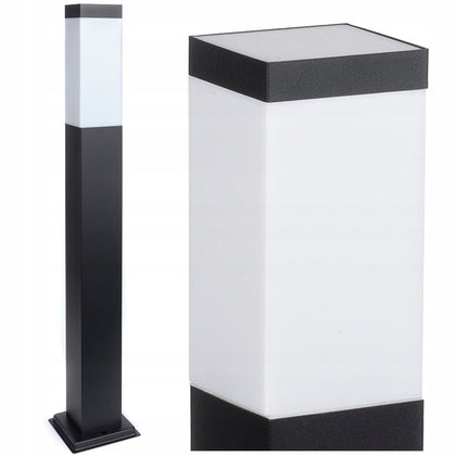 Kvadratinis koloninis sodo apšvietimas SuperLED E27 65 cm juodas