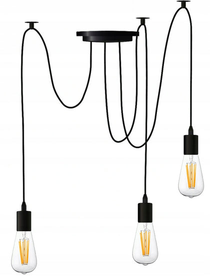 Pakabinamas lubinis šviestuvas Spider 3x E27