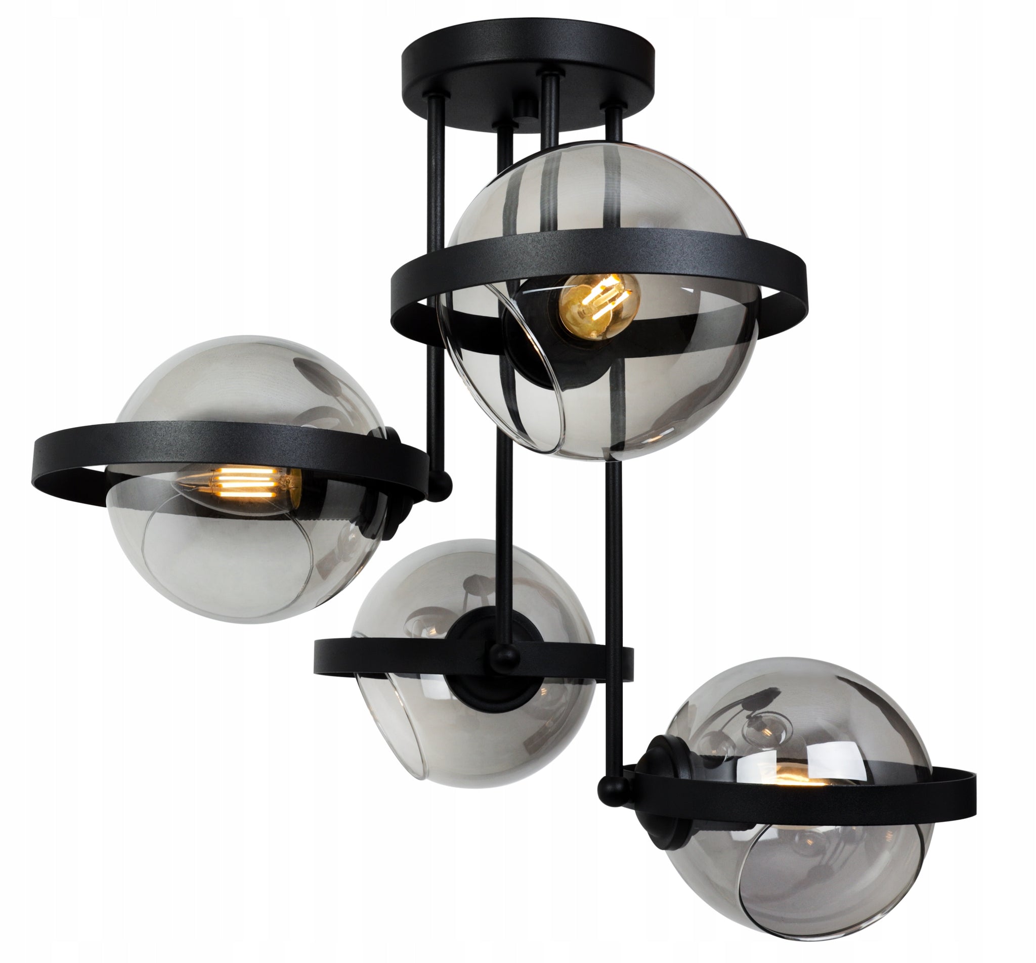 Pakabinamas šviestuvas su stikliniu gaubtu 4xE27 60W