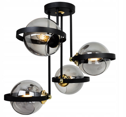 Pakabinamas šviestuvas su stikliniu gaubtu 4xE27 60W