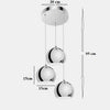 Pakabinamas šviestuvas Komat Kula Chrome E27 3x60W