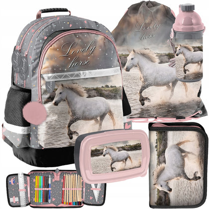 Mokyklinė kuprinė Paso su priedais / žirgas