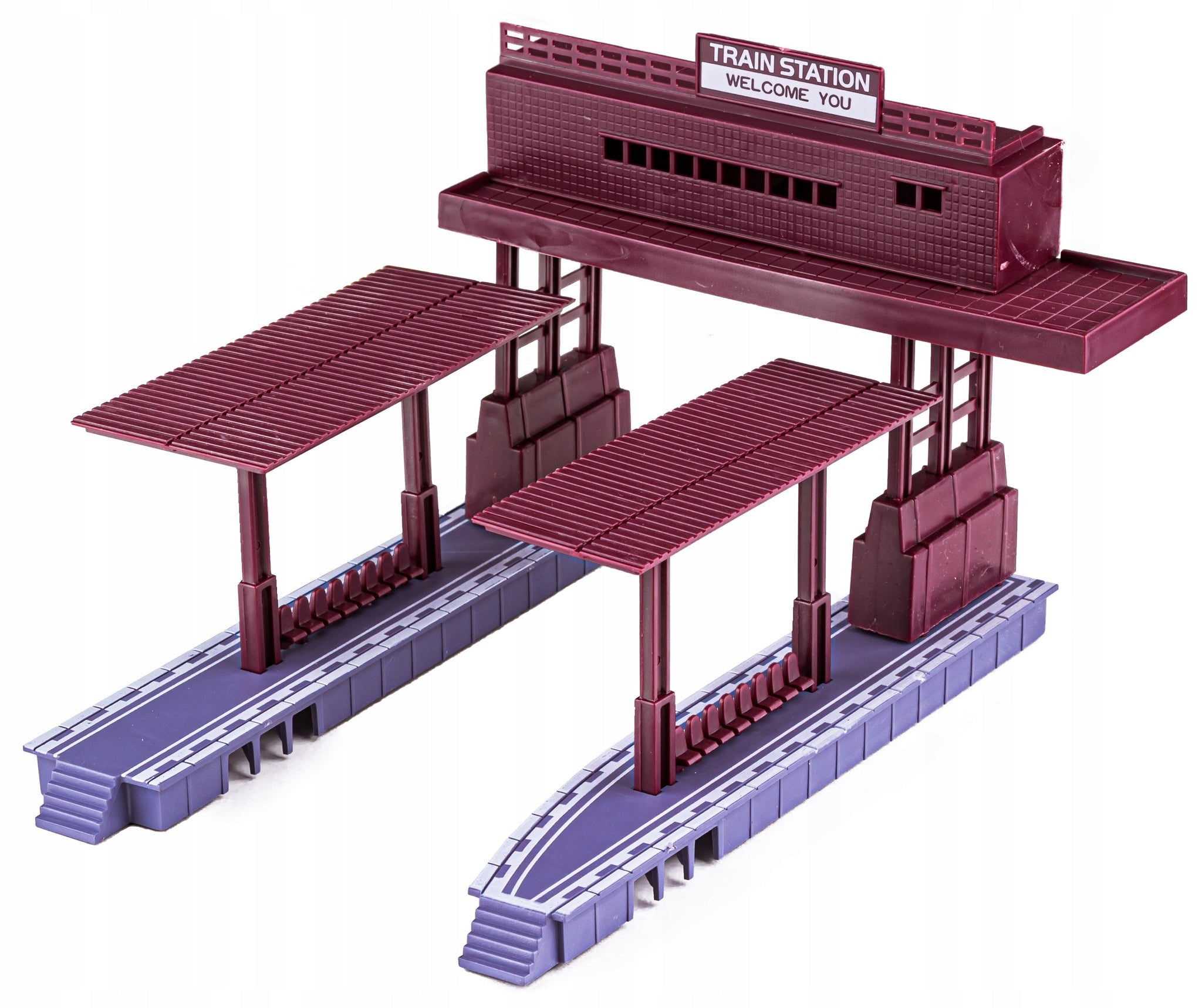 Elektrinis traukinys su vagonais ir priedais