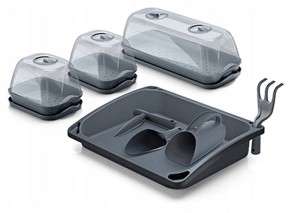 Mini sodo rinkinys, mini šiltnamiai ir įrankiai