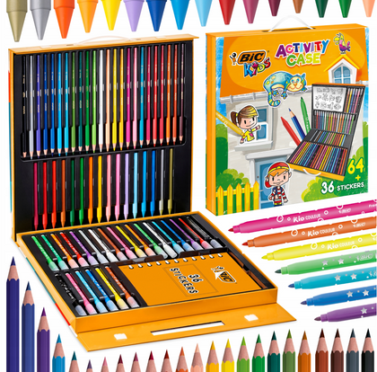 Meno rinkinys BiC Kids Activity Case 64 vnt