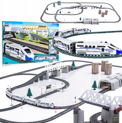 Elektrinis traukinys su pakeliamu tiltu