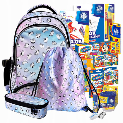 Mokyklinė kuprinė INCOOD su kanceliariniu rinkiniu