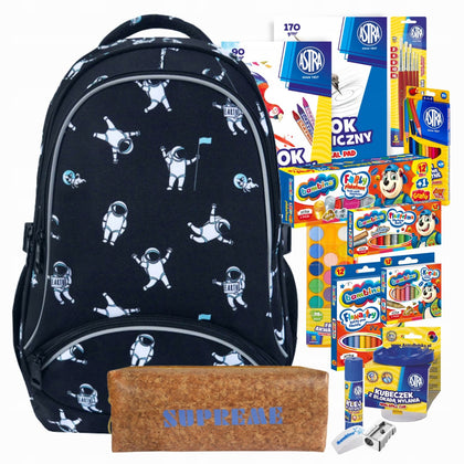 Mokyklinė kuprinė 1-3 klasėms su kanceliariniu rinkiniu